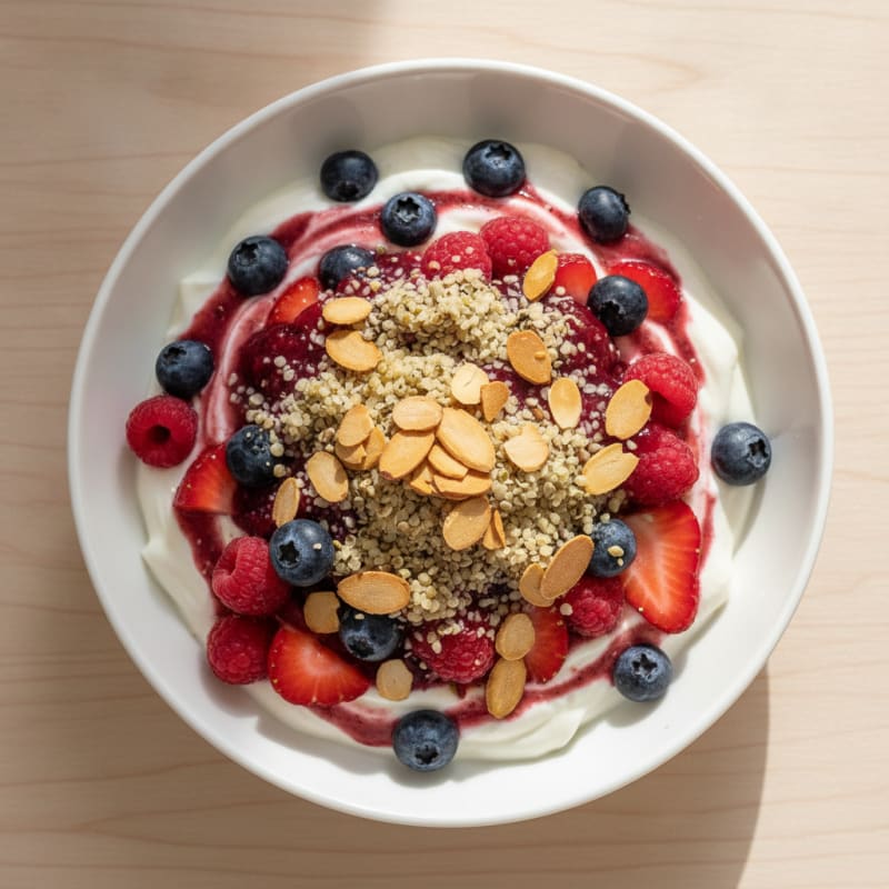 Creamy Greek Yogurt Parfait with Mixed Berries and Protein Crunch