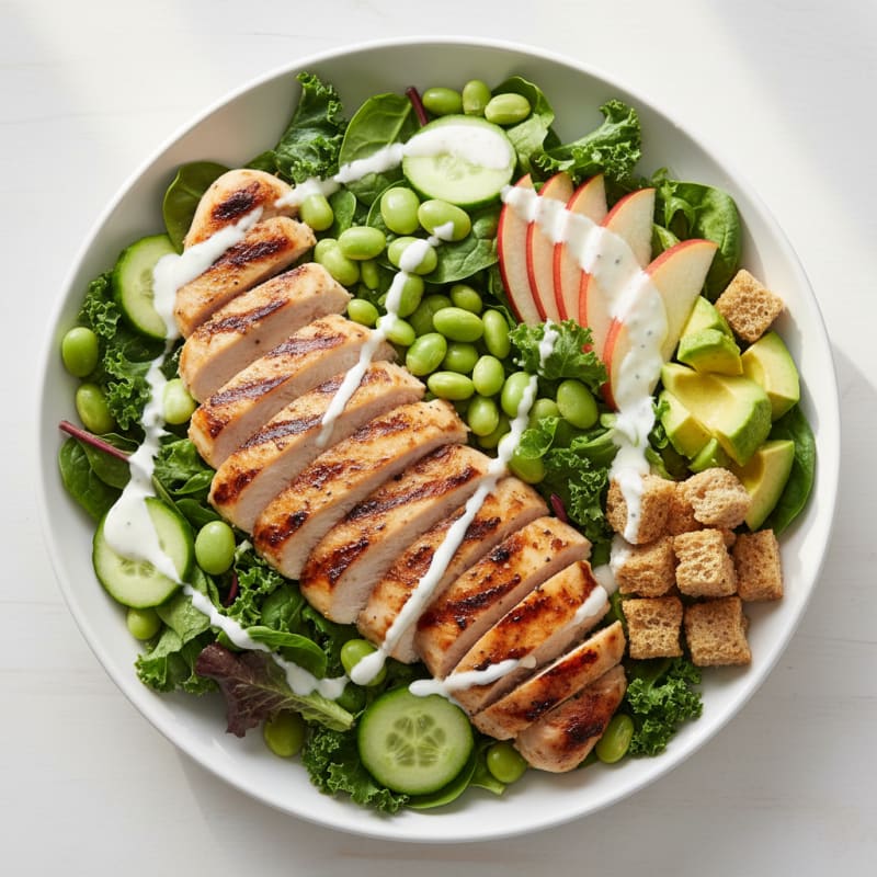 Grilled Chicken and Lima Bean Salad with Creamy Ranch Dressing
