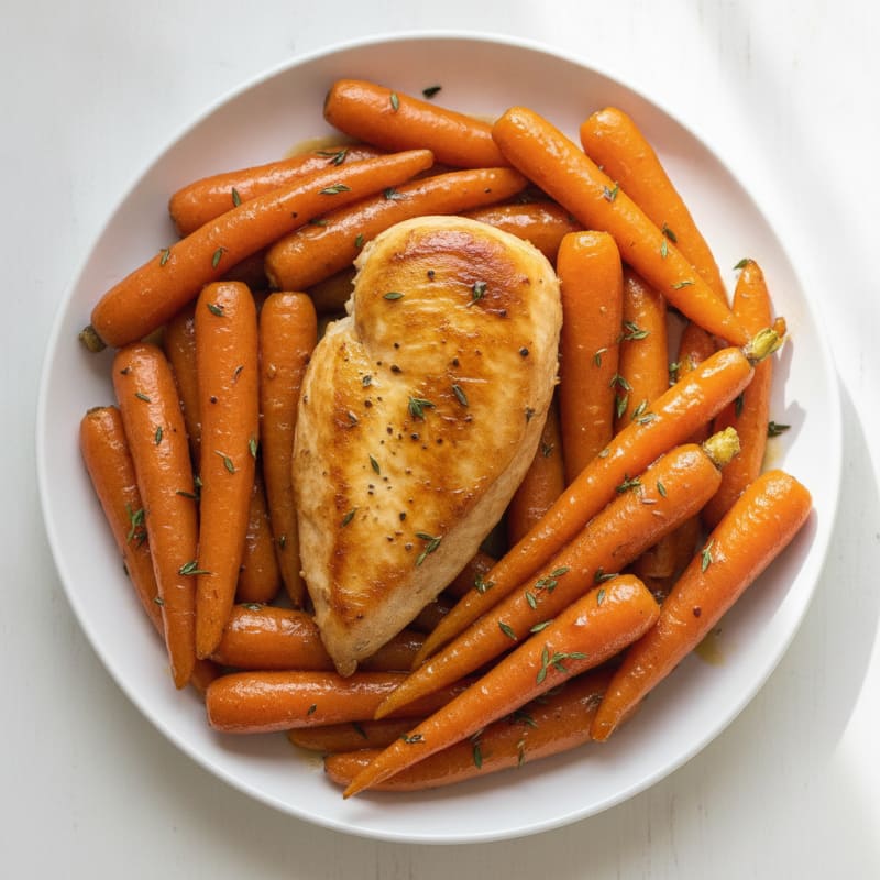 Maple Glazed Roasted Carrots with Chicken