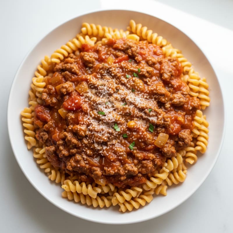 Lean Beef Bolognese with High-Protein Pasta