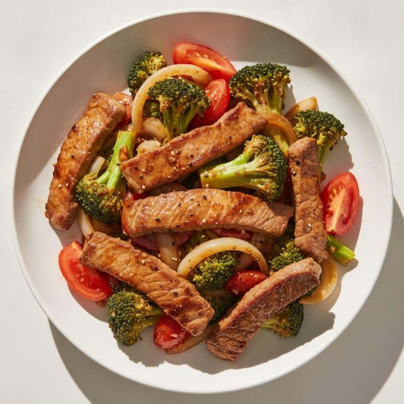 Low-Carb Rib Eye and Broccoli Stir-Fry