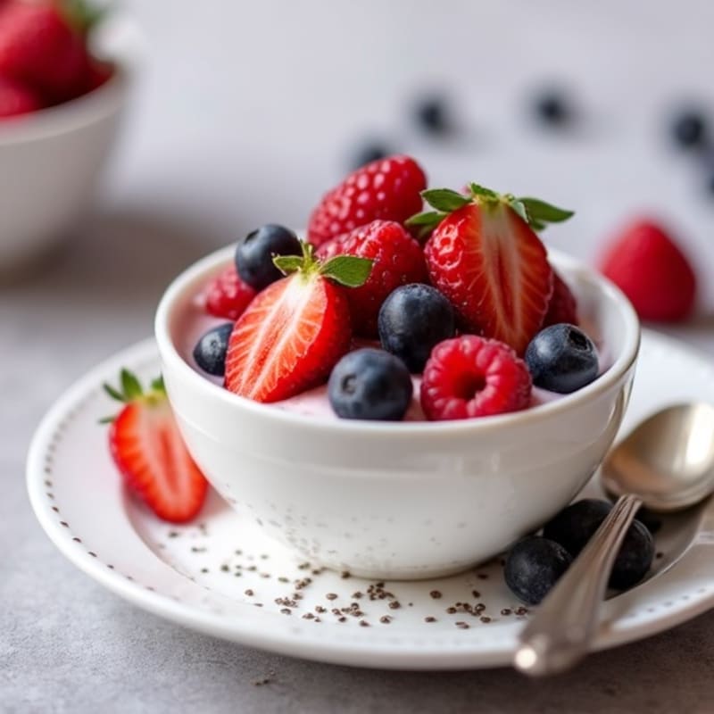 Greek Yogurt Protein Pudding with Fresh Berries