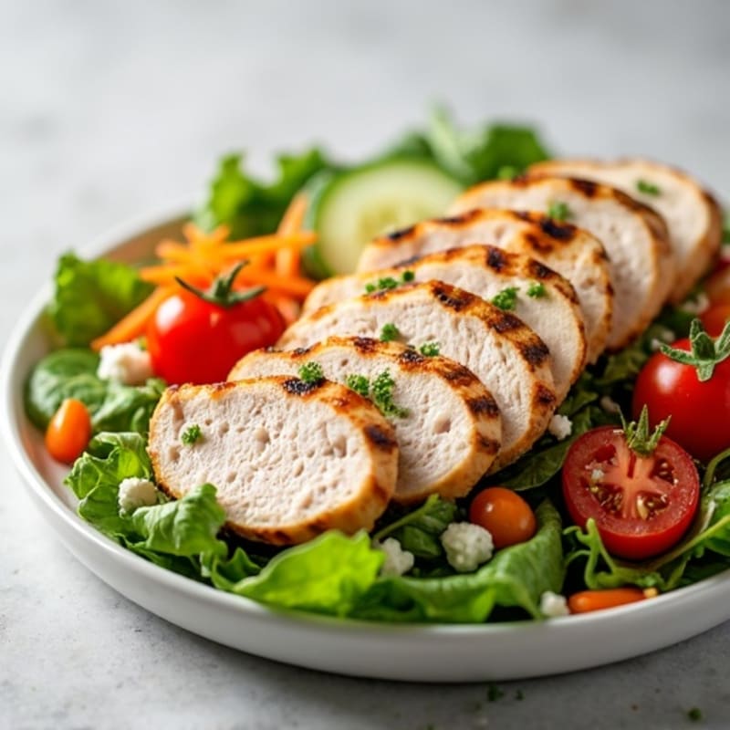 Grilled Turkey Breast Salad with Crunchy Veggies