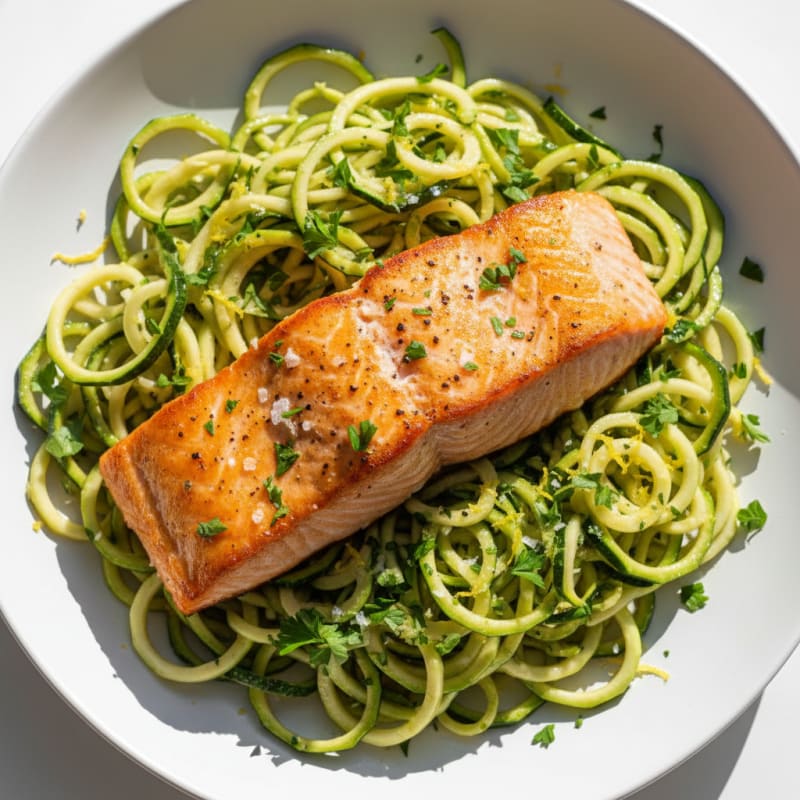 Seared Salmon with Zucchini Noodles