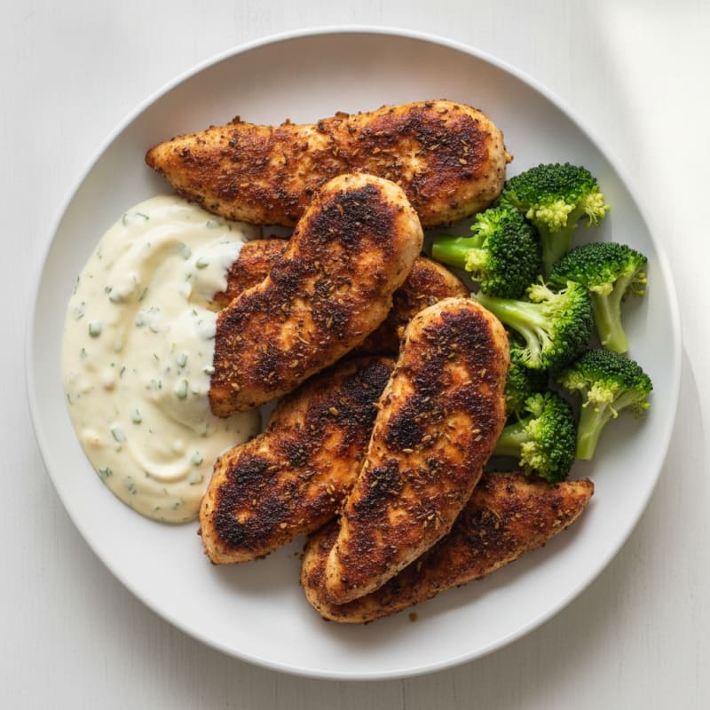 Blackened Chicken Tenders with Garlic Aioli