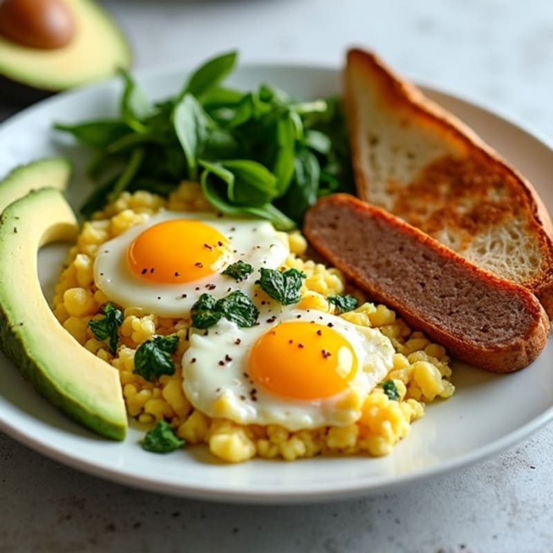 Egg White and Turkey Sausage Scramble with Spinach