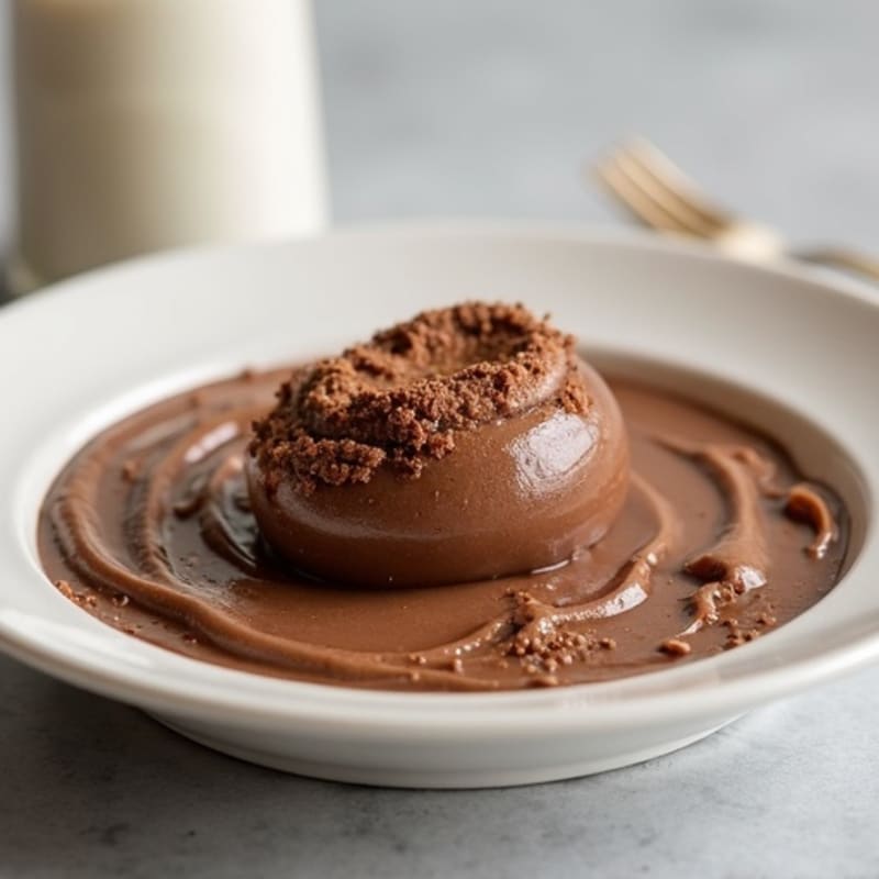 Silky Chocolate Protein Pudding with Almond Butter