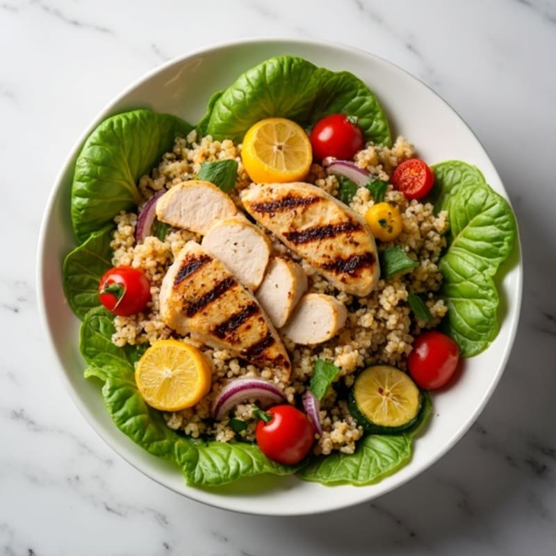 Grilled Chicken and Quinoa Salad with Roasted Vegetables