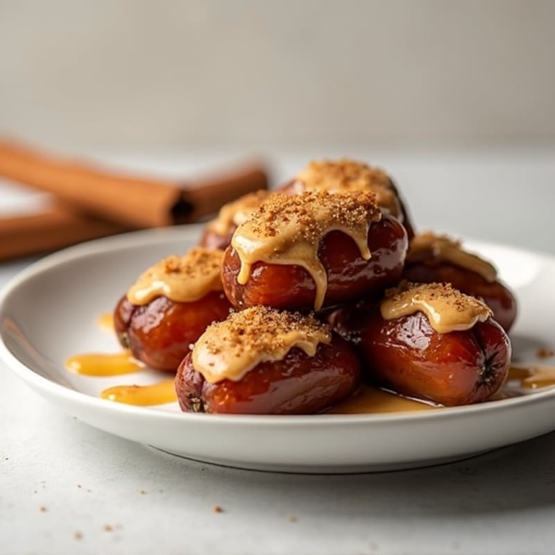 Honey-Cinnamon Stuffed Medjool Dates with Almond Butter
