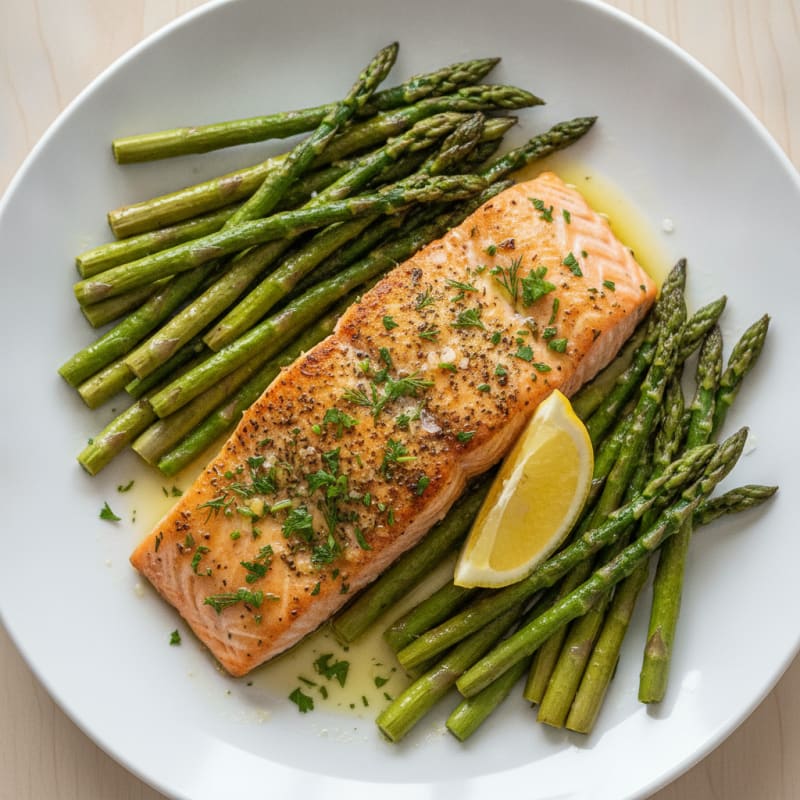 Lemon Herb Salmon with Roasted Asparagus