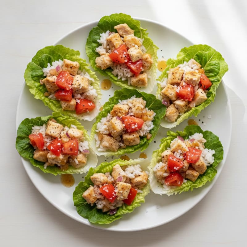 Chicken and Rice Lettuce Wraps