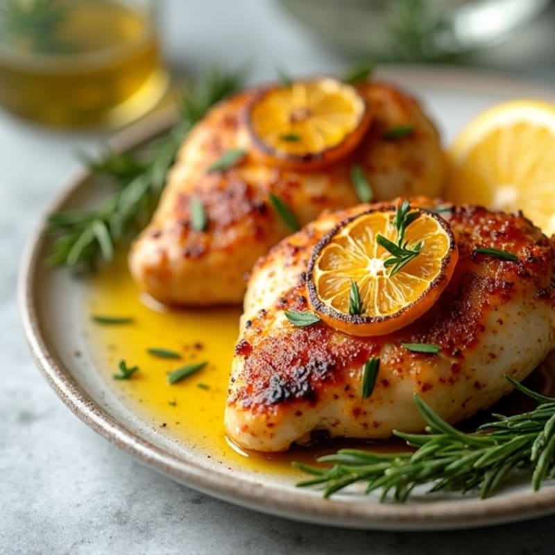Crispy Lemon-Garlic Roasted Chicken with Fresh Herbs