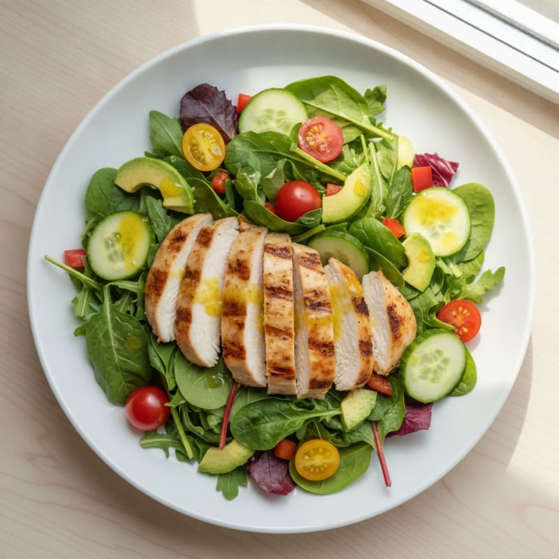 Grilled Chicken Salad with Mixed Greens and Lemon Vinaigrette