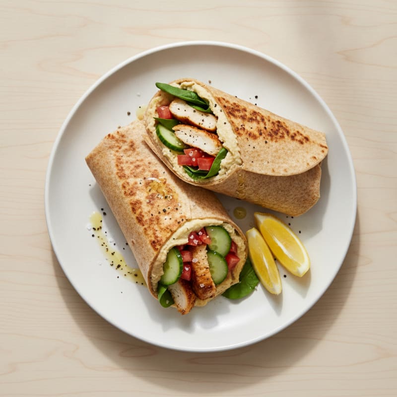 Mediterranean Chicken & Hummus Wrap