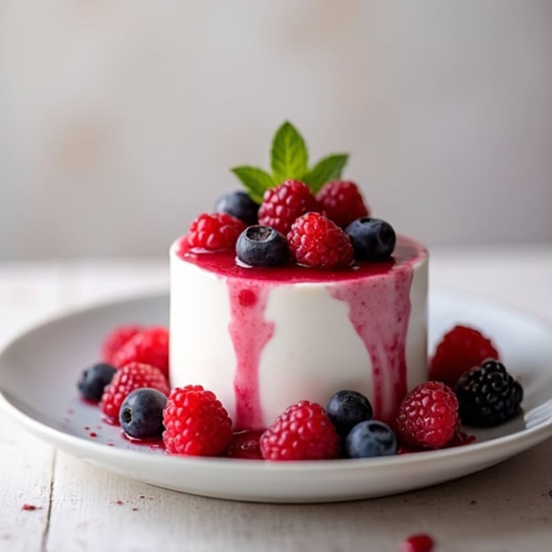 Silky Greek Yogurt Protein Mousse with Mixed Berries