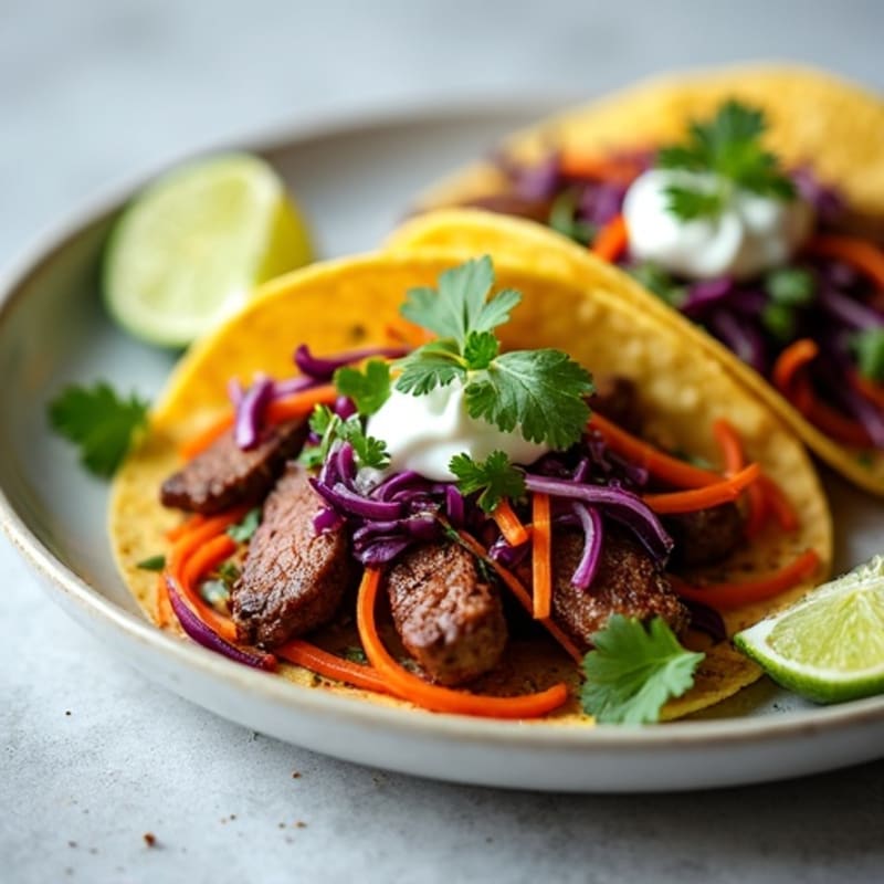 Lime-Marinated Steak Street Tacos with Fresh Cilantro Slaw