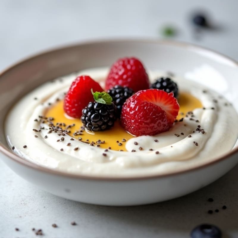 Silky Greek Yogurt Protein Pudding with Chia Seeds