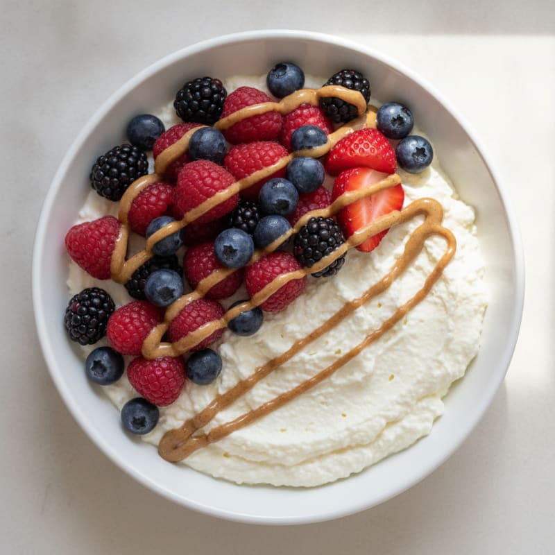 Creamy Greek Yogurt Protein Mousse with Mixed Berries