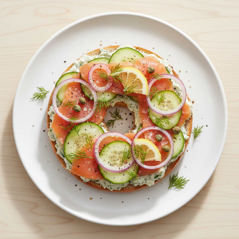 Creamy Smoked Salmon Everything Bagel