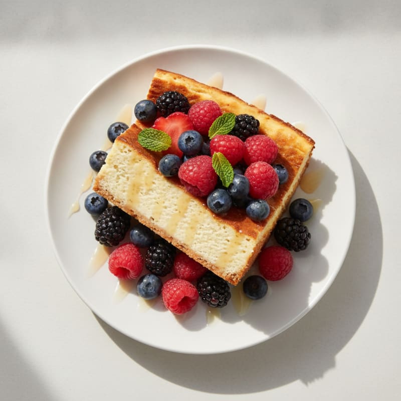 Greek Yogurt Protein Cheesecake with Fresh Berries