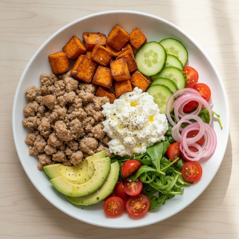 Turkey and Cottage Cheese Power Bowl
