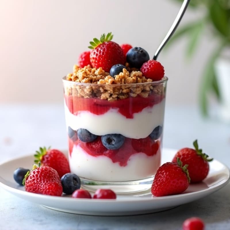 Greek Yogurt Protein Parfait with Mixed Berries