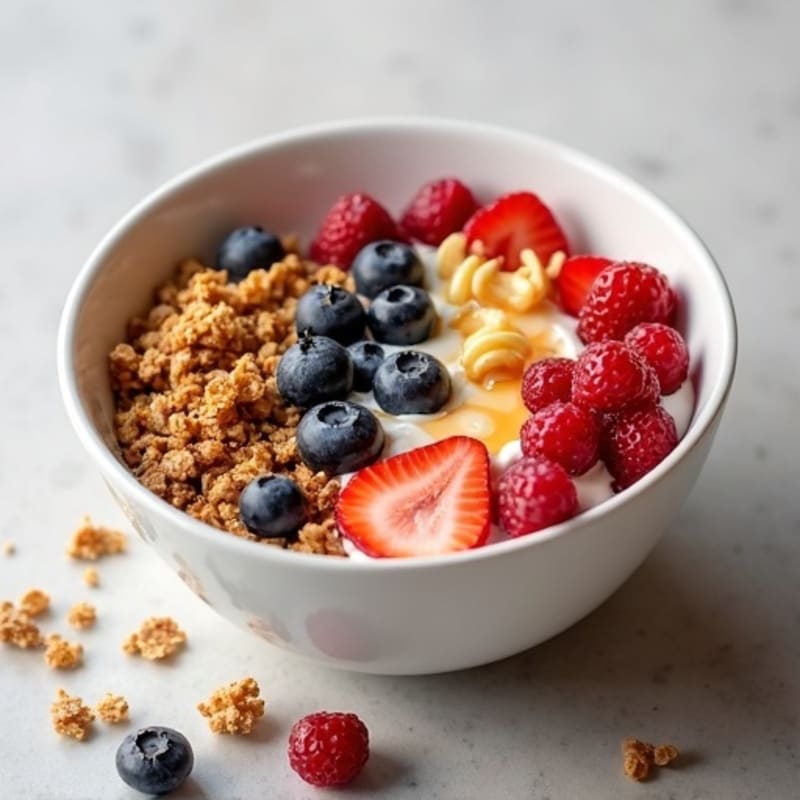 Crunchy Greek Yogurt Power Bowl with Honey-Drizzled Berries