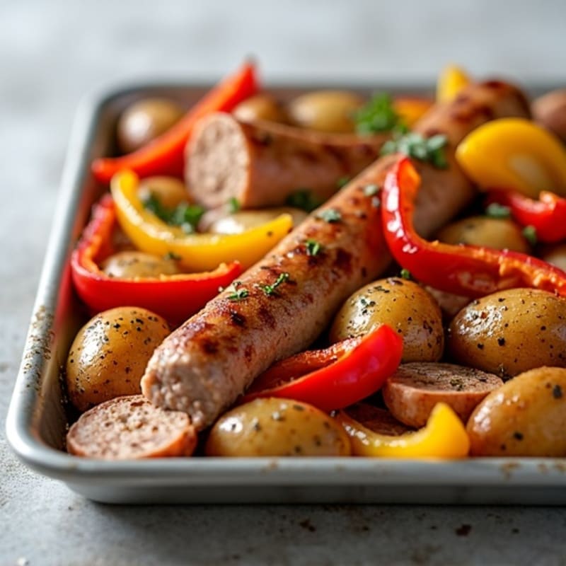 Sheet Pan Italian Sausage and Roasted Potato Bake