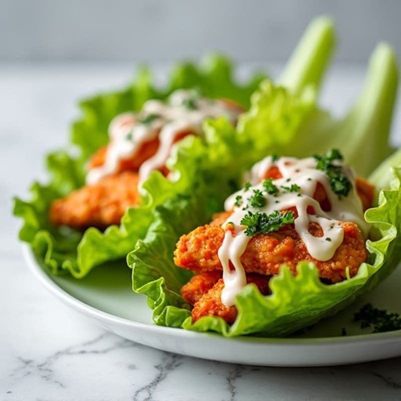 Spicy Buffalo Ranch Chicken Lettuce Wrap