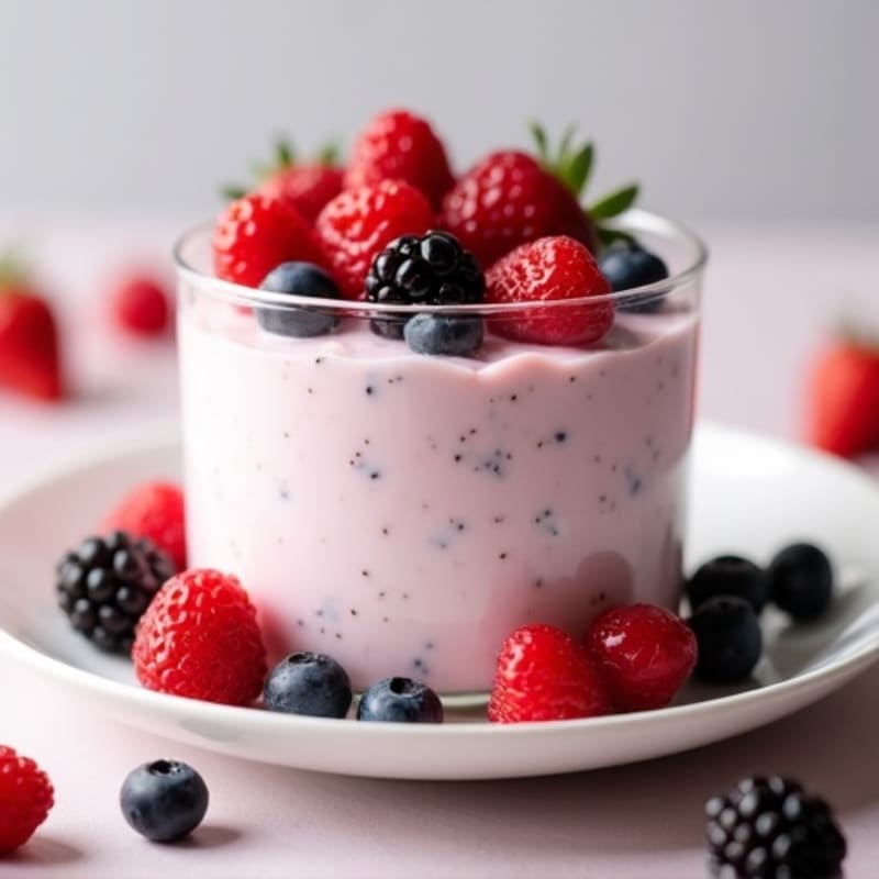 Silky Greek Yogurt Protein Mousse with Mixed Berries