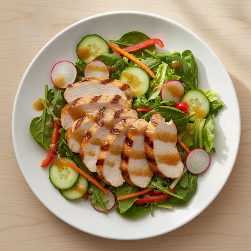 Grilled Turkey Breast Salad with Crunchy Vegetables