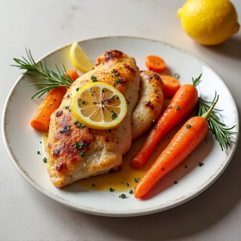 Crispy Lemon-Herb Chicken with Roasted Root Vegetables