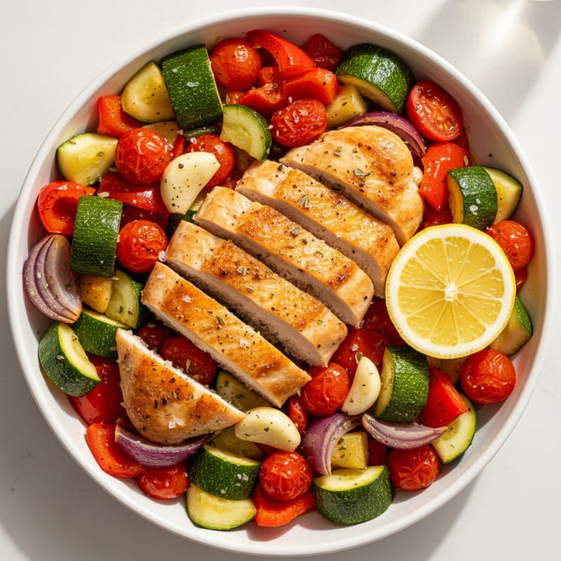 Herb-Roasted Mediterranean Chicken and Vegetables