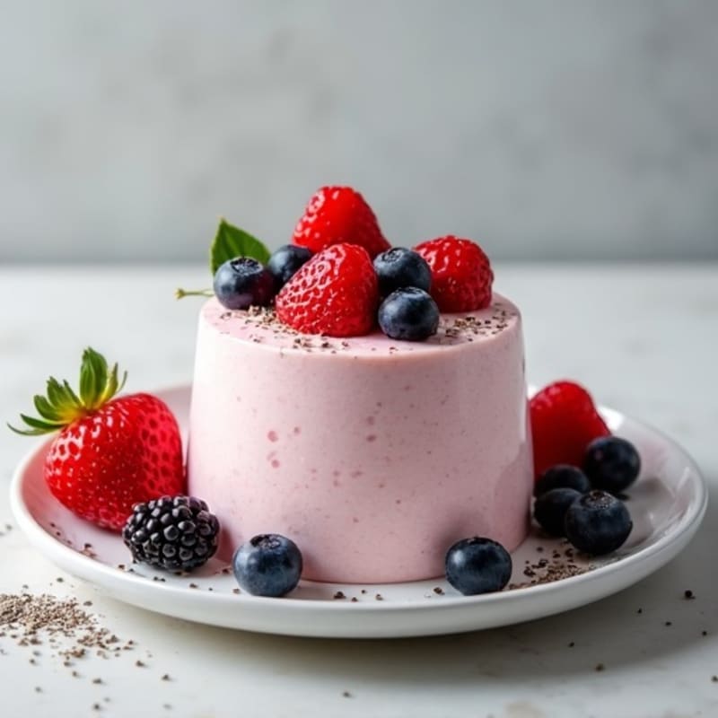 Greek Yogurt Protein Mousse with Mixed Berries