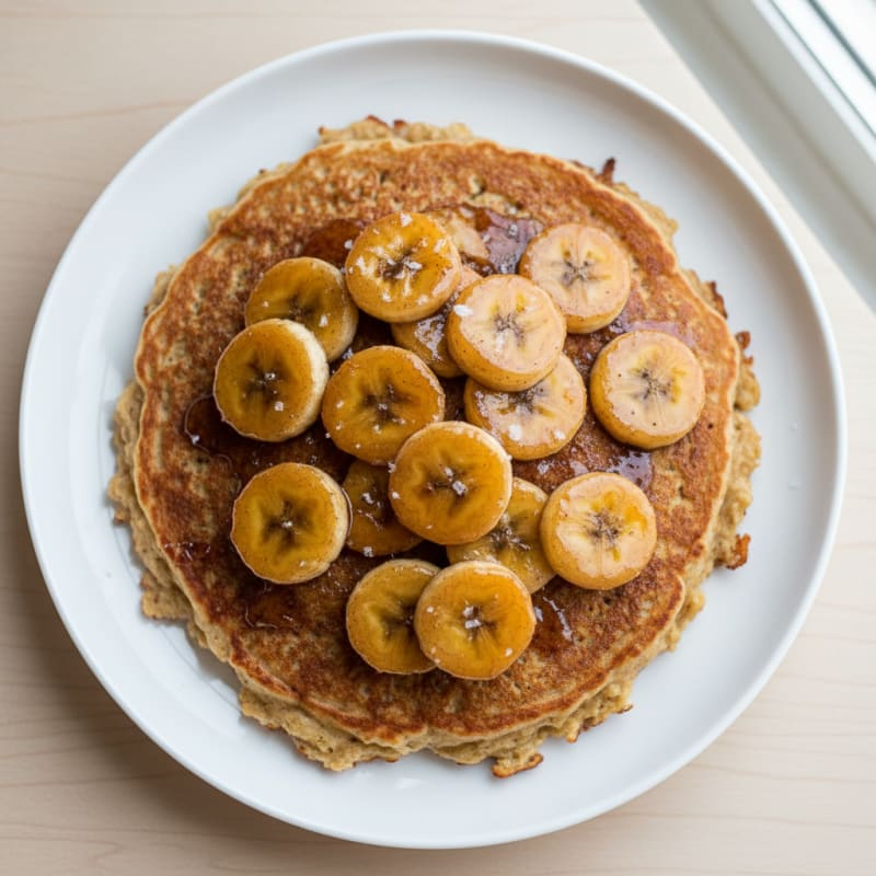 Golden Caramelized Banana Pancakes