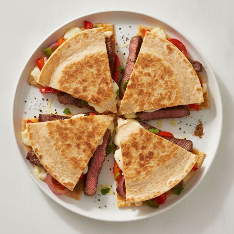 Pan-Seared Steak and Pepper Quesadillas