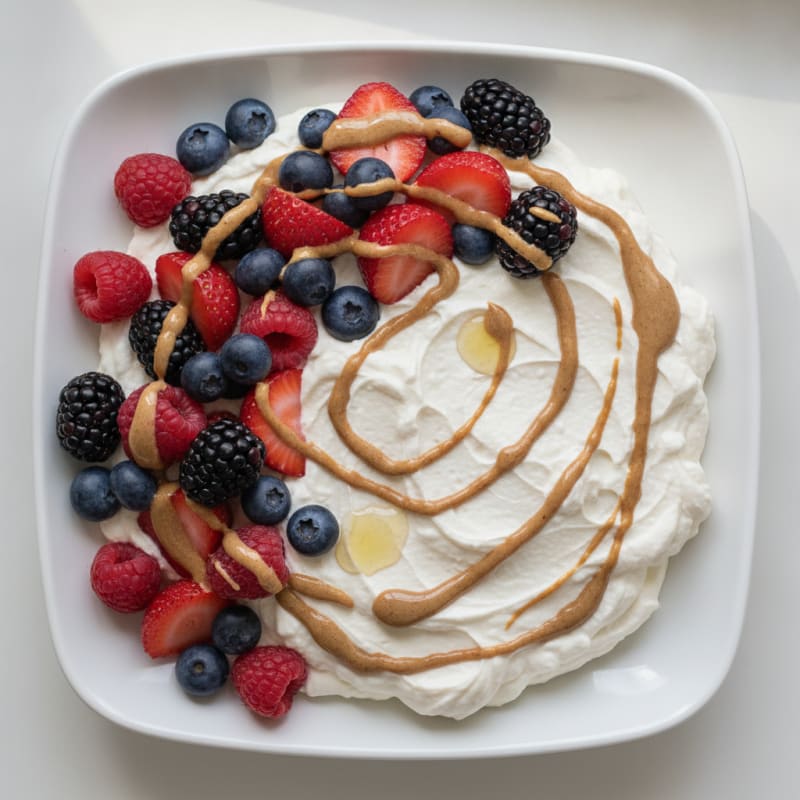 Silky Greek Yogurt Protein Mousse with Mixed Berries