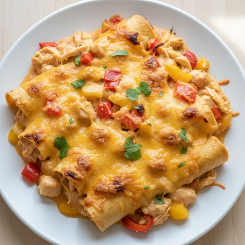 Creamy Chicken Enchilada Bake