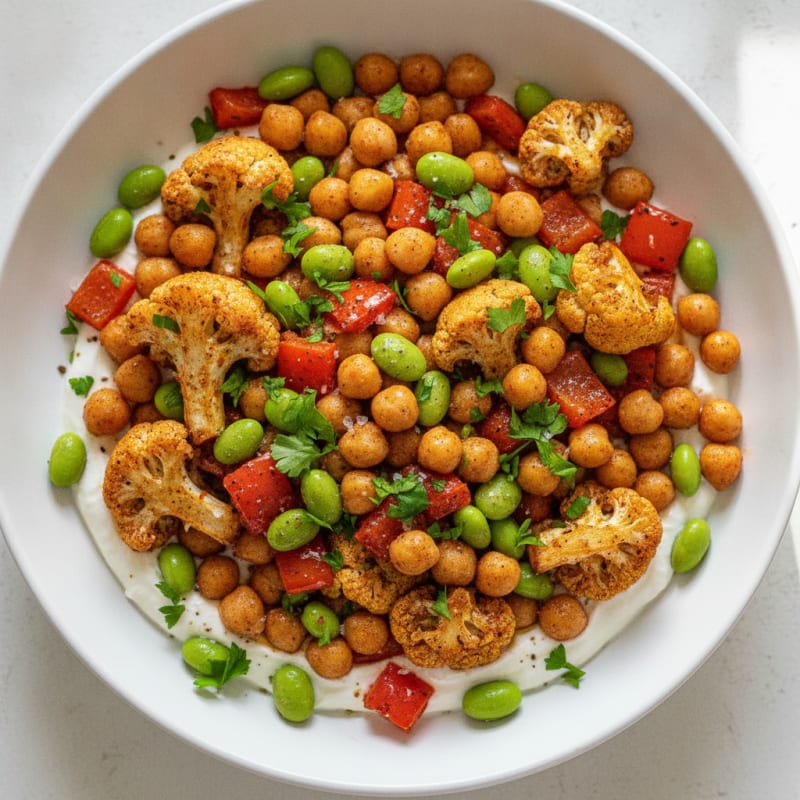 Roasted Vegetable and Chickpea Bowl