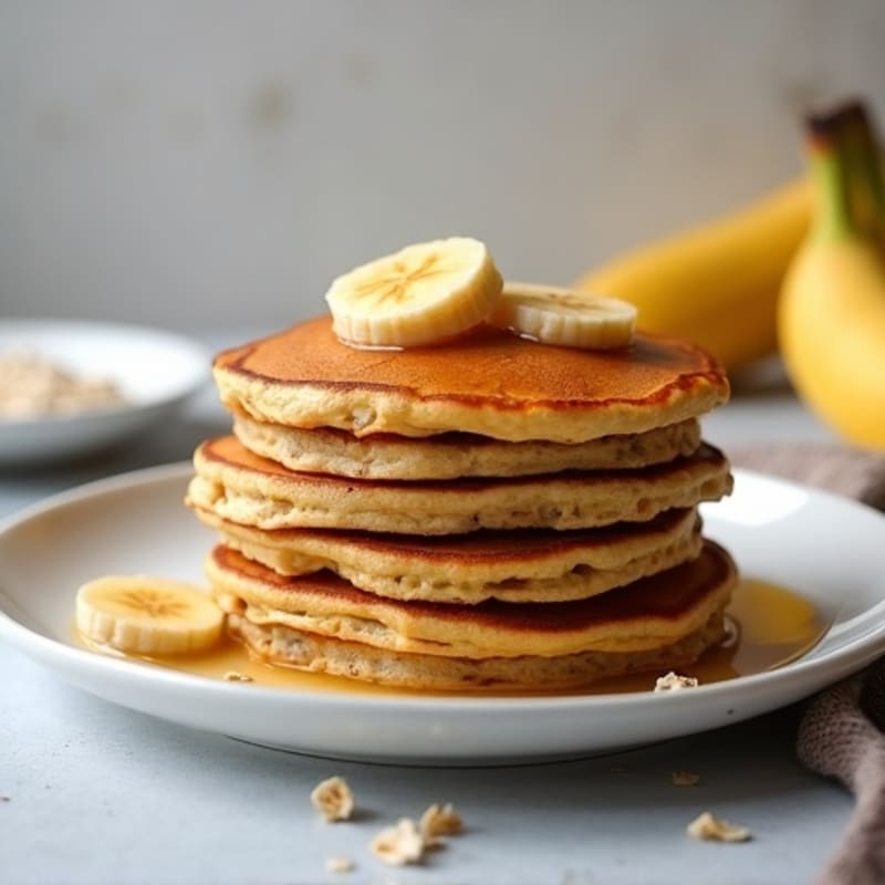Healthy Caramelized Banana Protein Pancakes