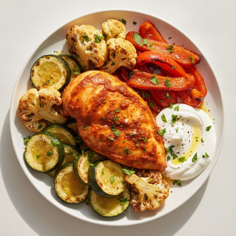 Spicy Harissa Chicken with Roasted Vegetables