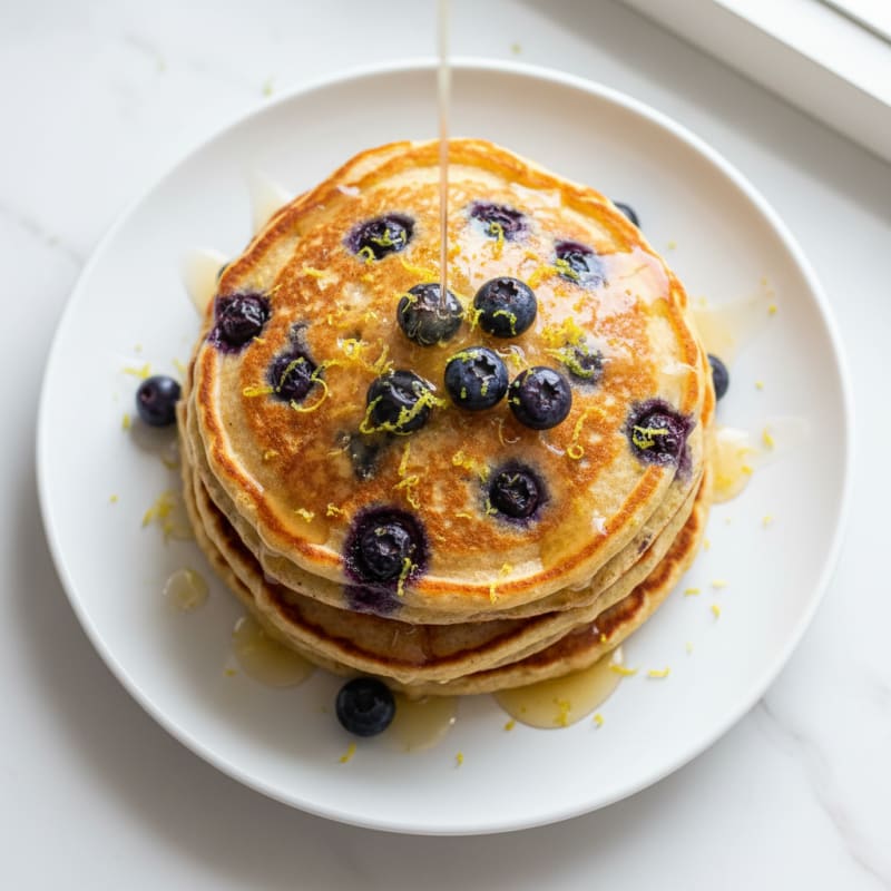 Blueberry Ricotta Pancakes with Lemon Zest