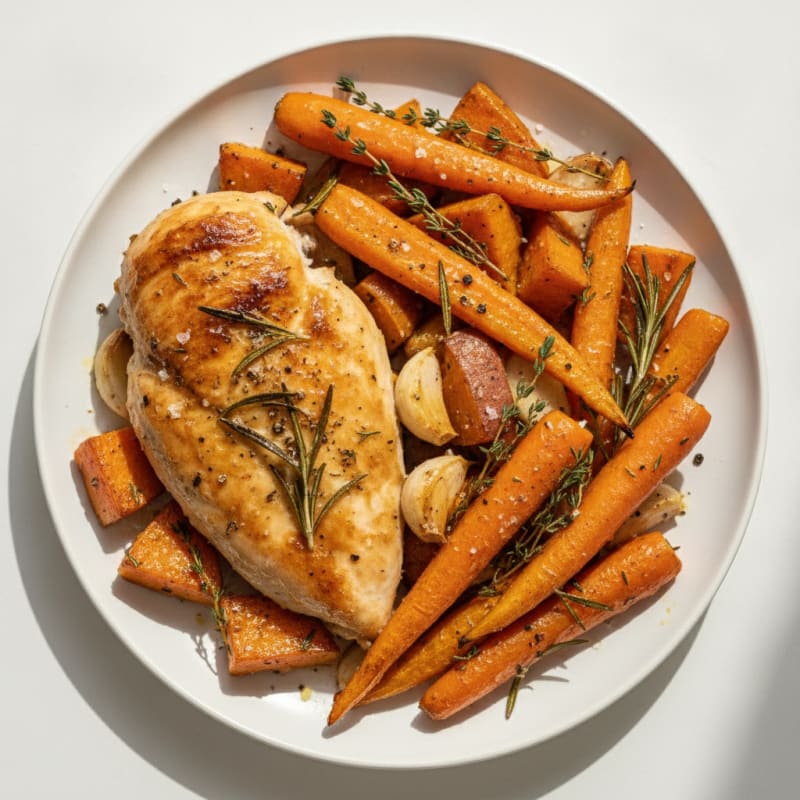 Garlic Herb Roasted Chicken with Root Vegetables