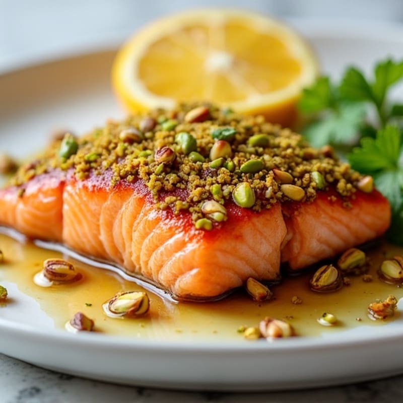 Crispy Pistachio-Crusted Salmon with Citrus-Ginger Glaze