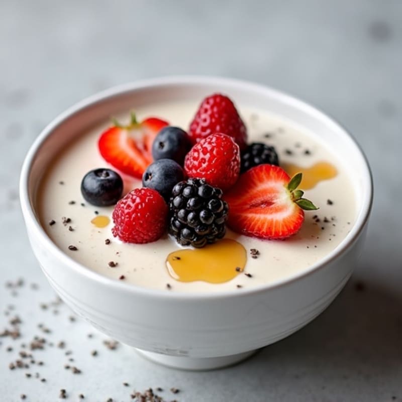 Creamy Greek Yogurt Protein Pudding with Mixed Berries