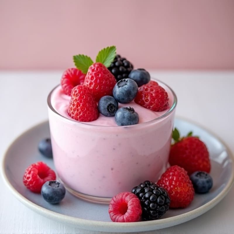Creamy Greek Yogurt Protein Mousse with Mixed Berries