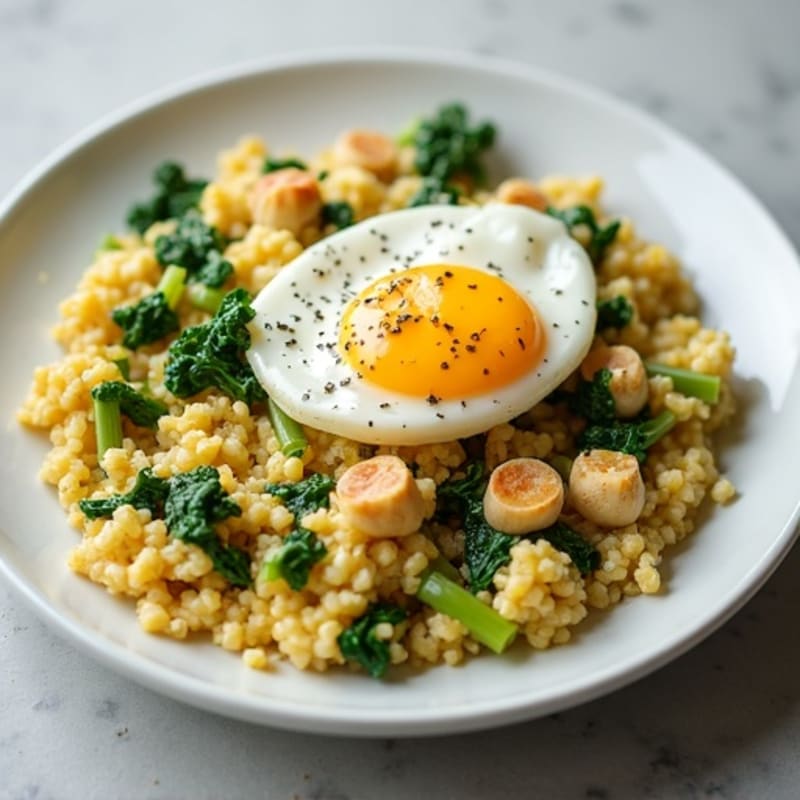 Egg White and Turkey Scramble with Spinach
