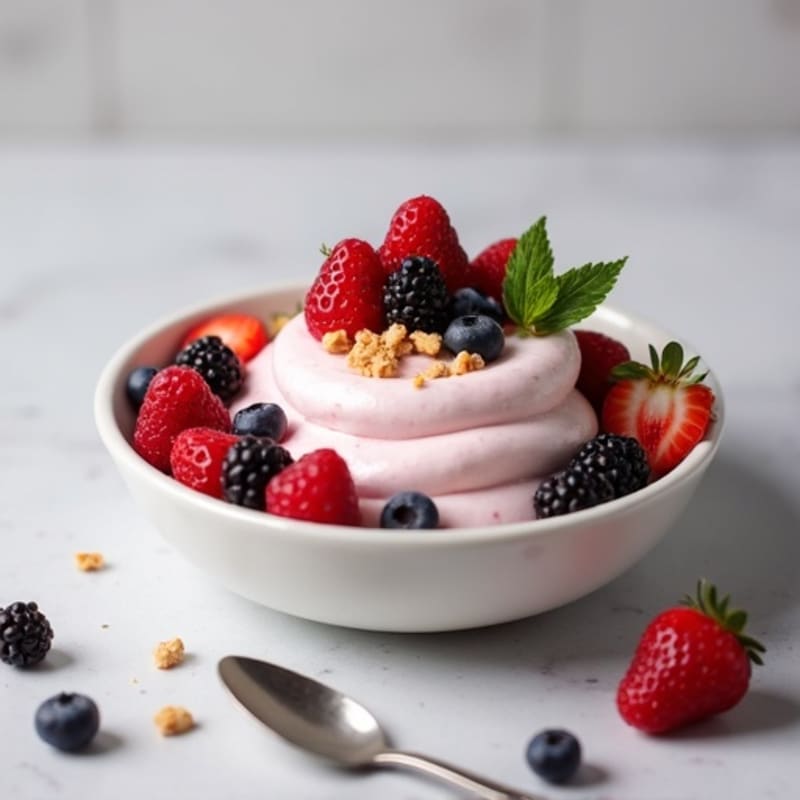 Greek Yogurt Protein Mousse with Berries