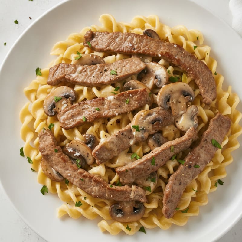 Classic Beef Stroganoff with Egg Noodles