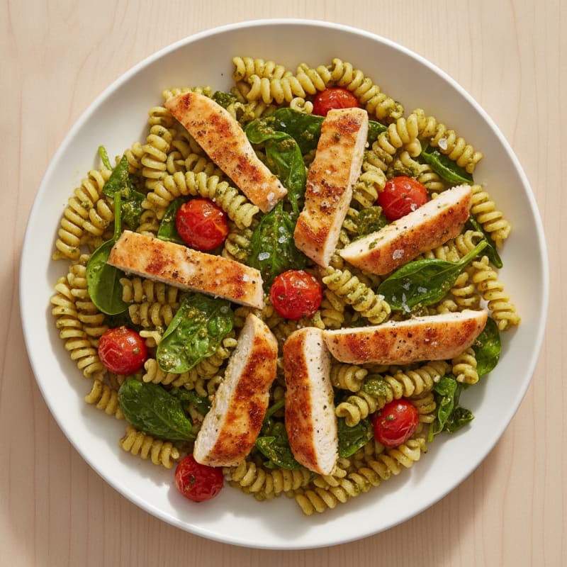Pesto Chicken and Tomato Pasta